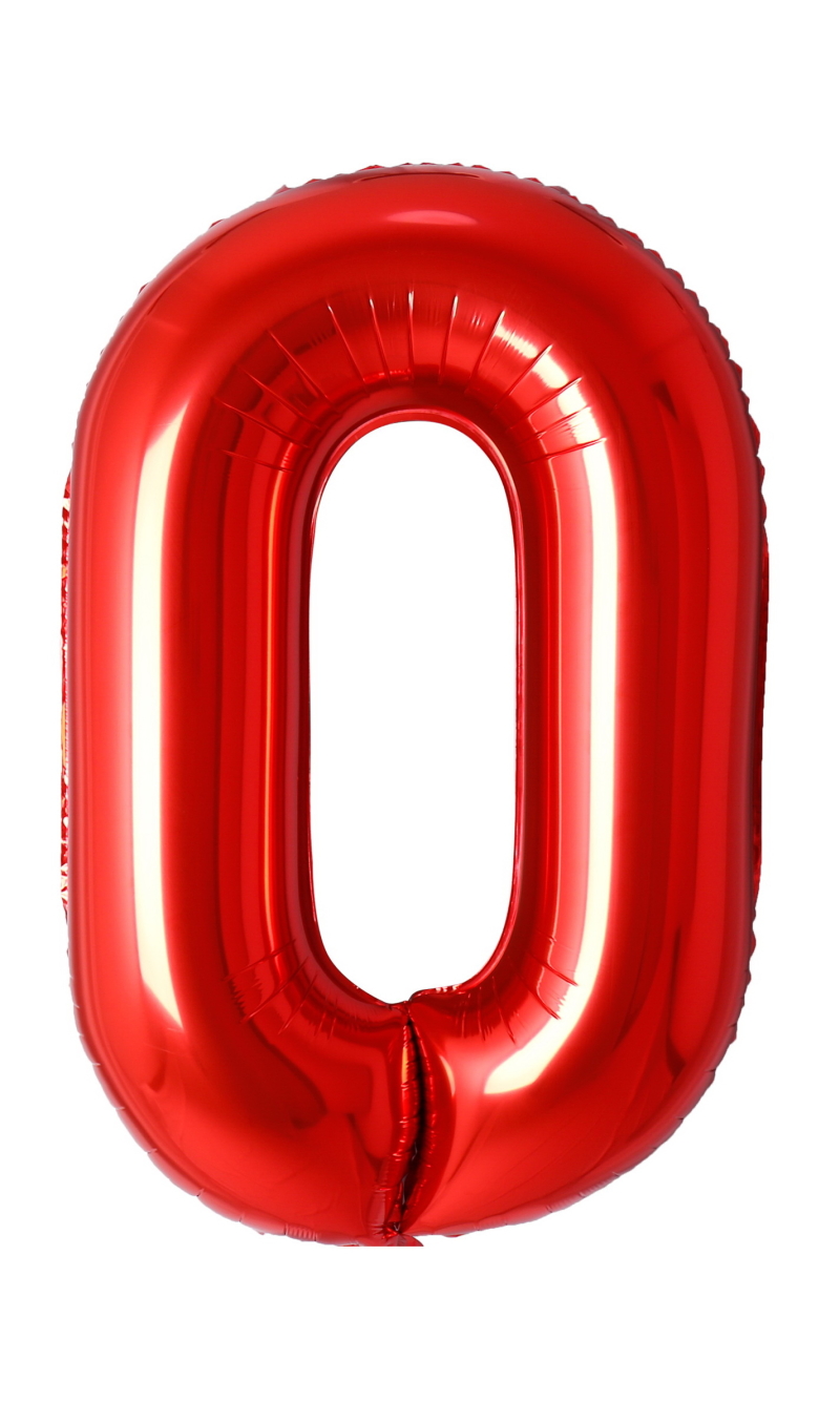 34 Inch Foil Balloon Number 0 - Red