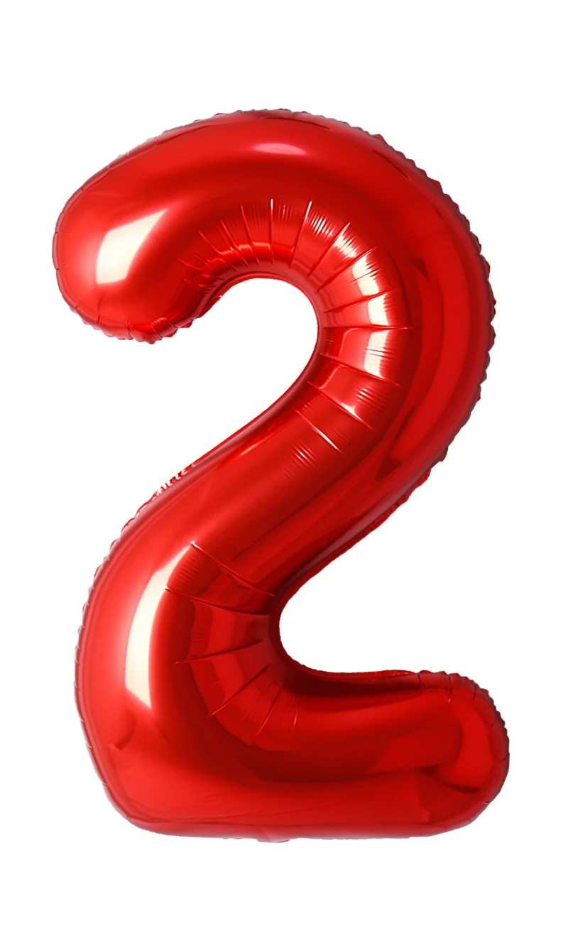 34 Inch Foil Balloon Number 2 - Red