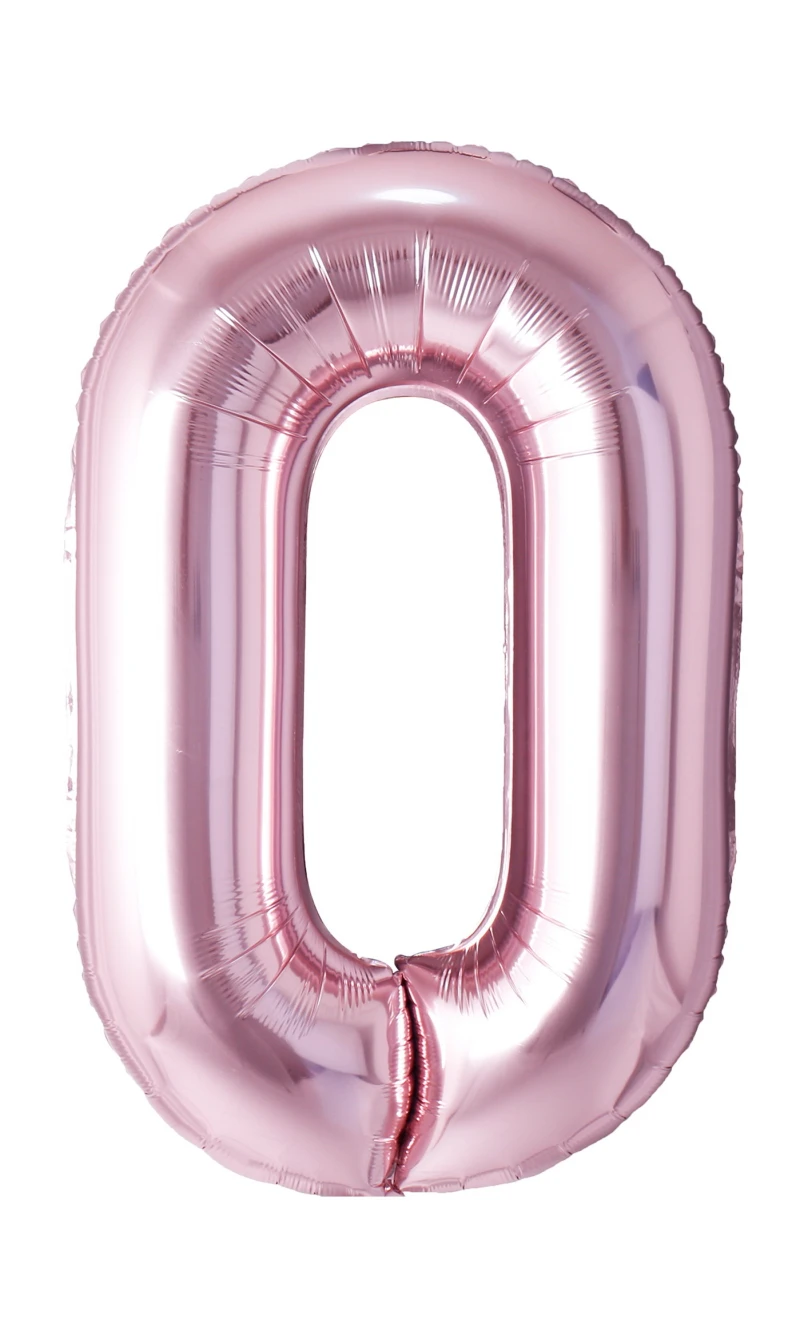34 Inch Foil Balloon Number 0 - Rose Gold