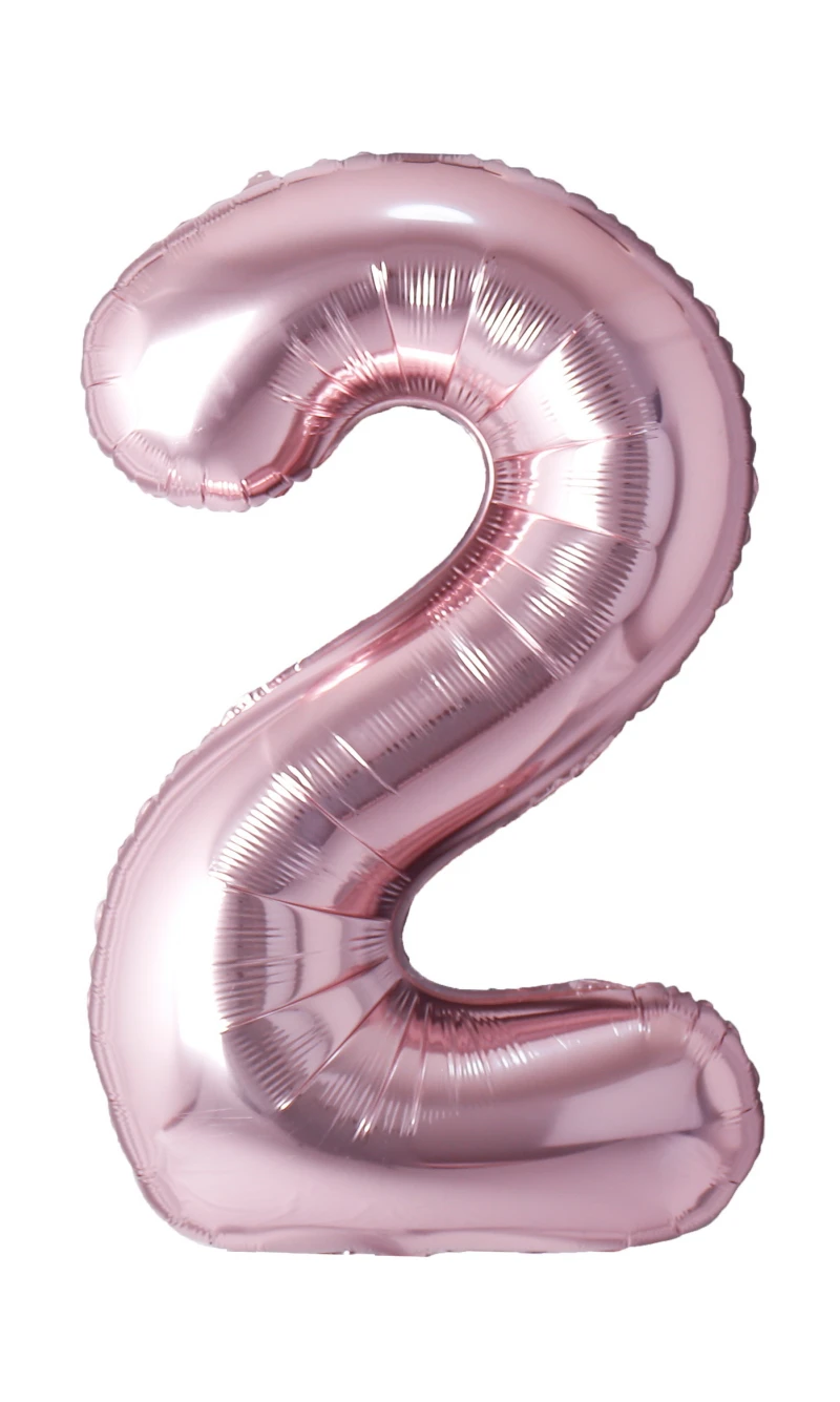 34 Inch Foil Balloon Number 2 - Rose Gold