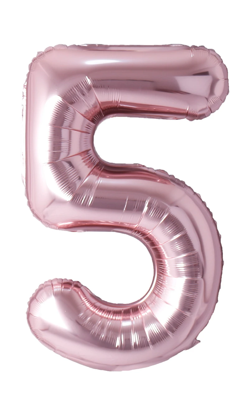 34 Inch Foil Balloon Number 5 - Rose Gold