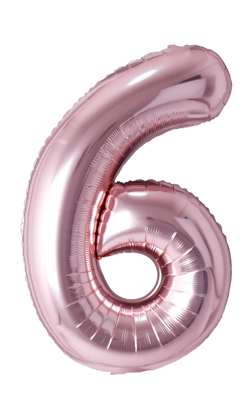 34 Inch Foil Balloon Number 6 - Rose Gold