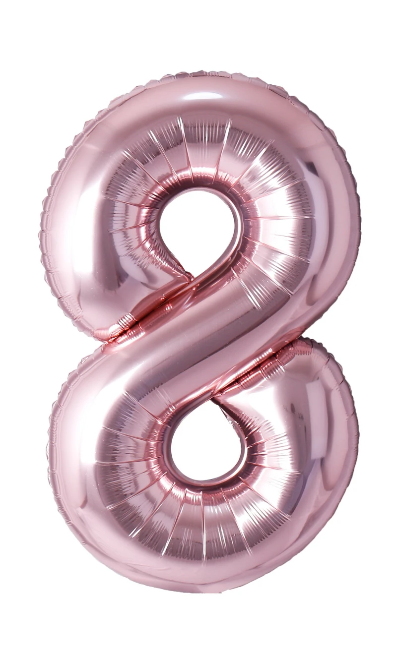 34 Inch Foil Balloon Number 8 - Rose Gold