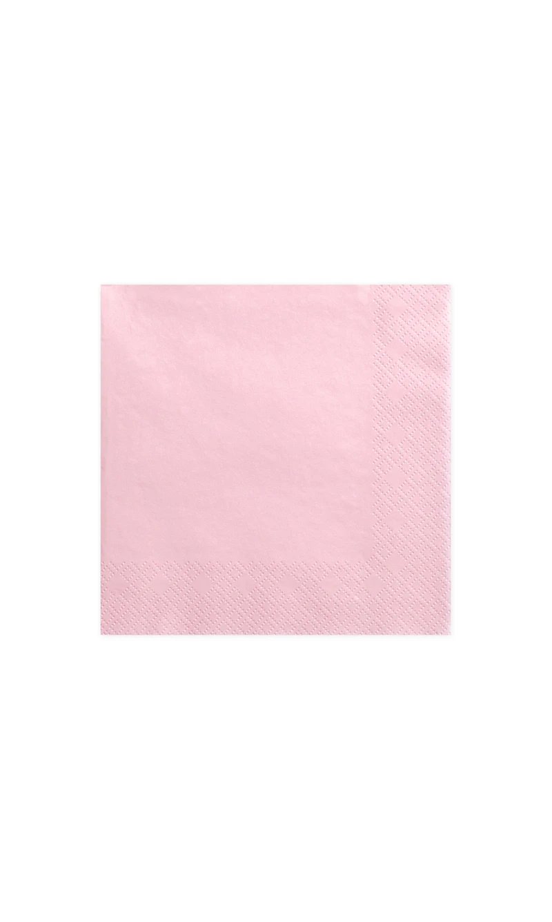 Napkins, 3 Layers, Light Pink, 33x33cm (1pkt / 20pc)