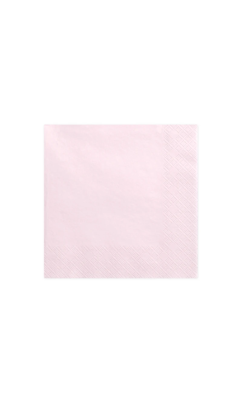 Napkins, 3 Layers, Light Powder Pink, 33x33cm (1pkt / 20pc)