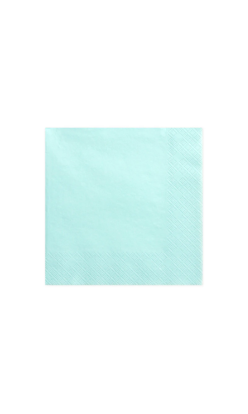 Napkins, 3 Layers, Pale Turquoise, 33x33cm (1pkt / 20pc)