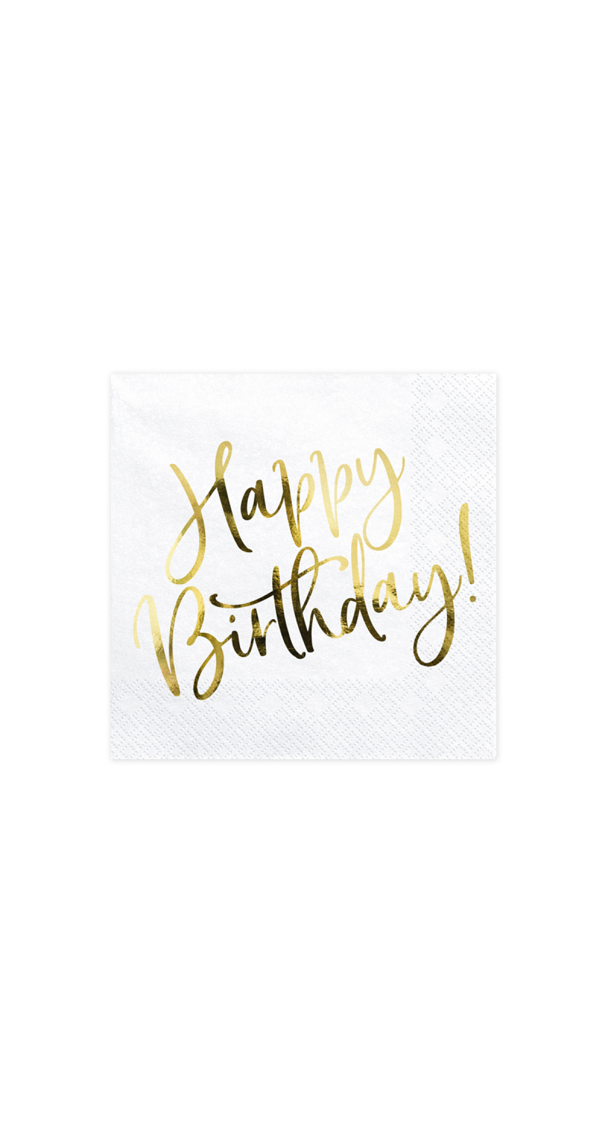 Napkins Happy Birthday, White, 33x33cm (1pkt / 20pc)