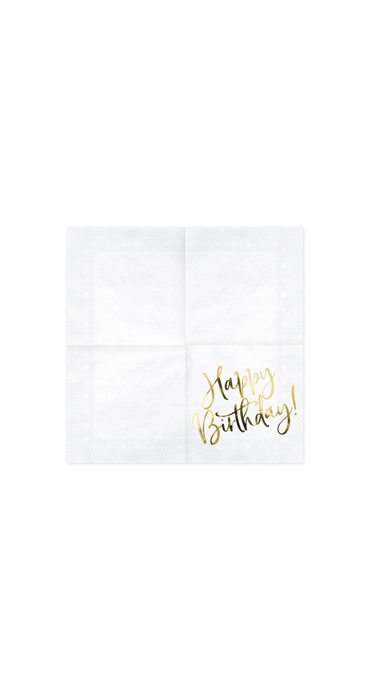 Napkins Happy Birthday, White, 33x33cm (1pkt / 20pc)
