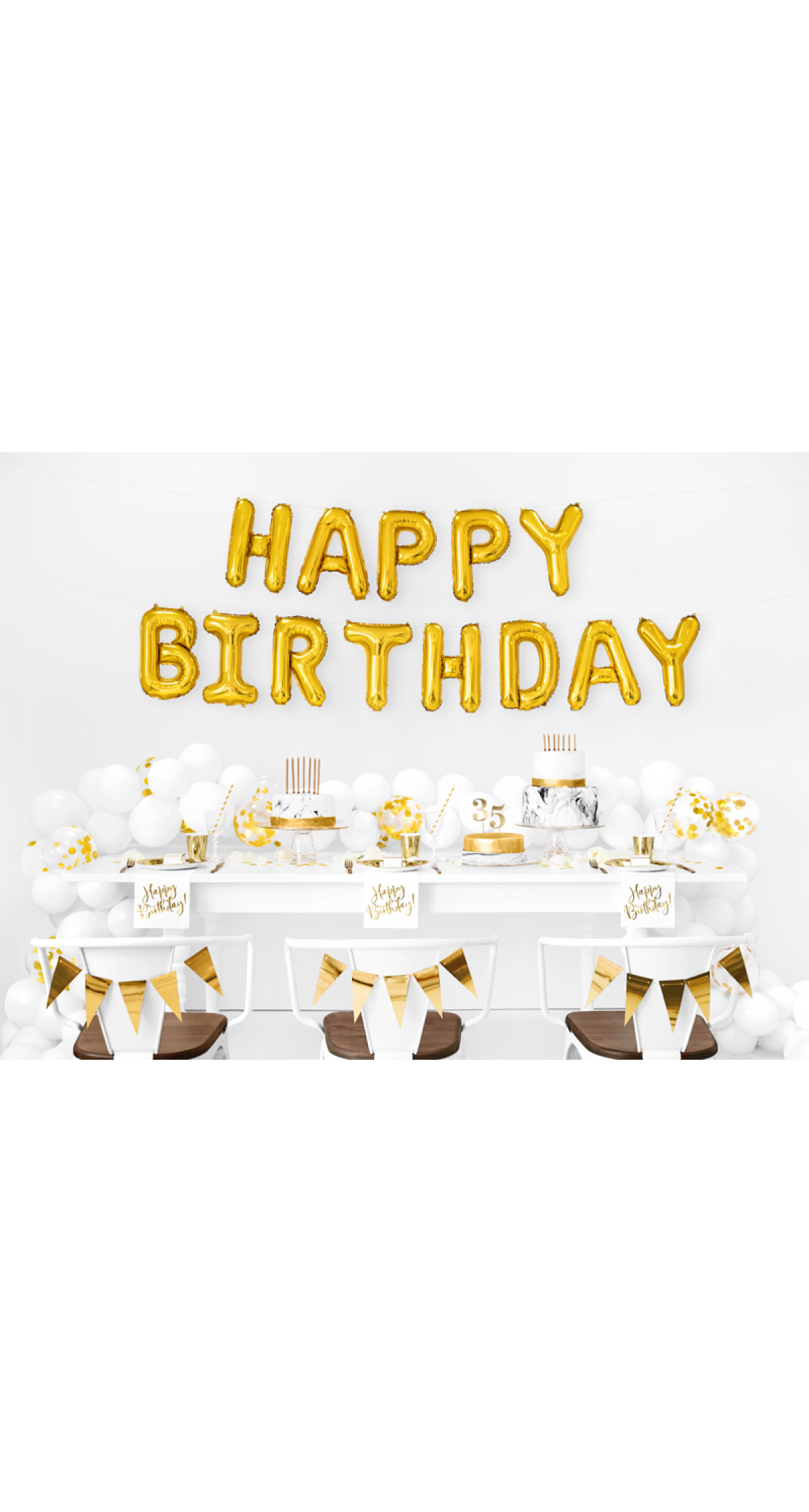 Napkins Happy Birthday, White, 33x33cm (1pkt / 20pc)