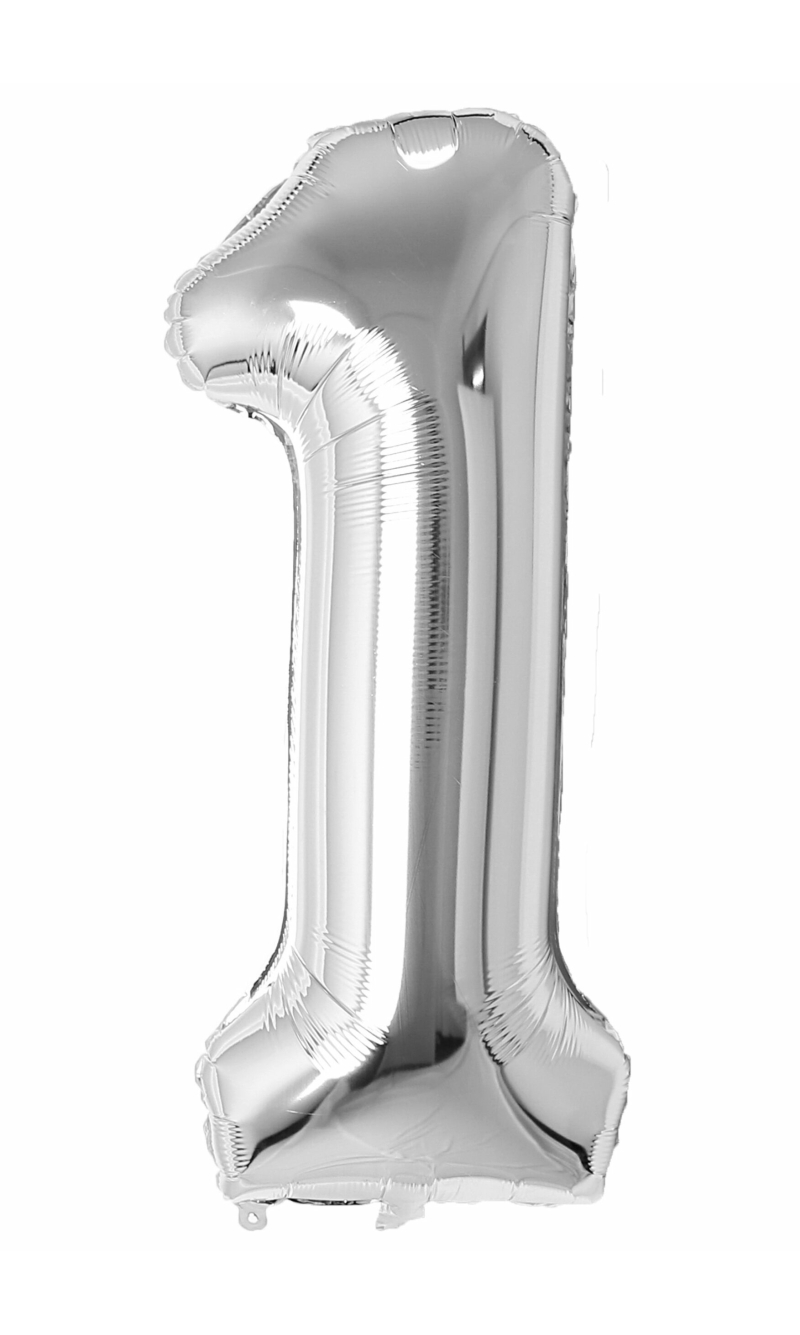 34 Inch Foil Balloon Number 1 - Silver