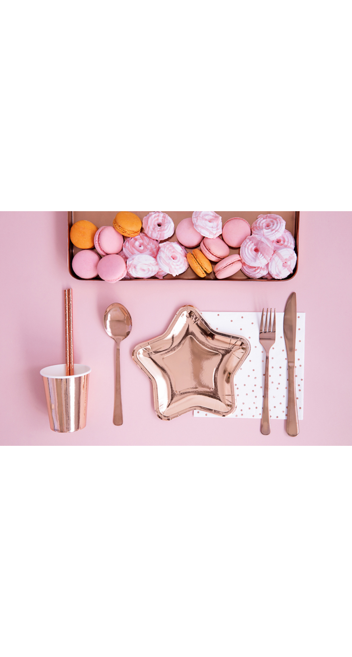 Paper Plates Star, Rose Gold, 18cm (1 pkt / 6 pc.)