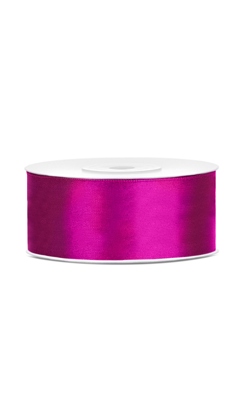 Satin Ribbon, Fuchsia, 25mm (Sold Per Metre)