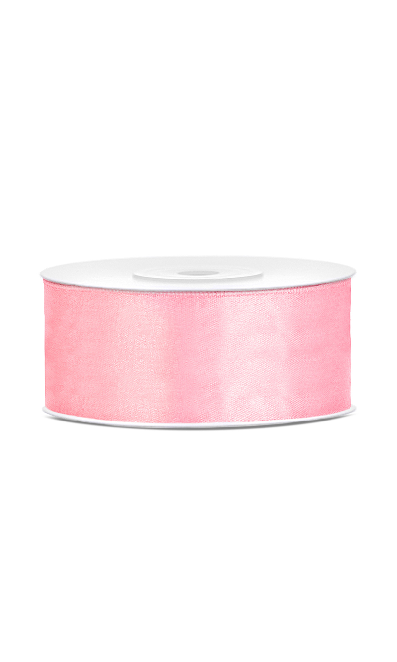 Satin Ribbon, Light Pink, 25mm (Sold Per Metre)