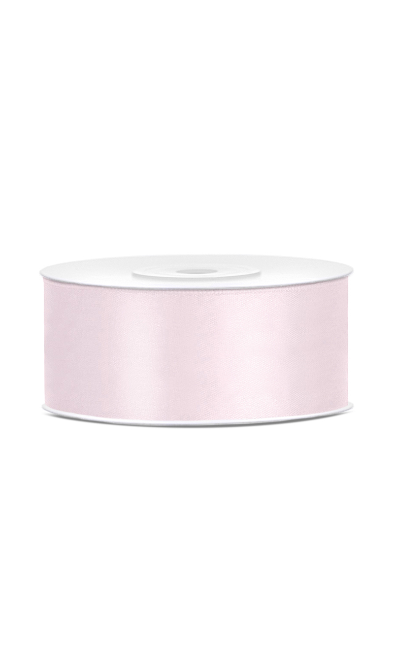 Satin Ribbon, Light Powder Pink, 25mm (Sold Per Metre)