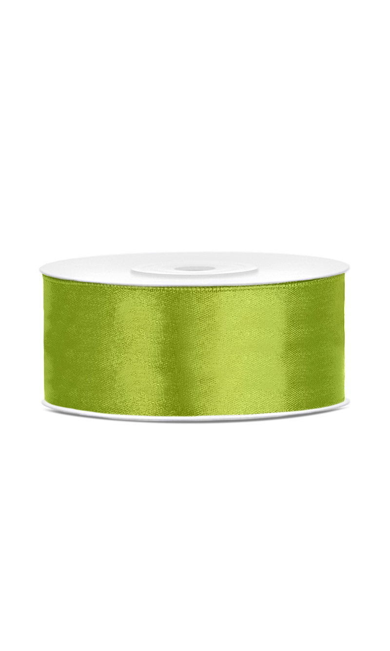 Satin Ribbon, Green Apple, 25mm (Sold Per Metre)