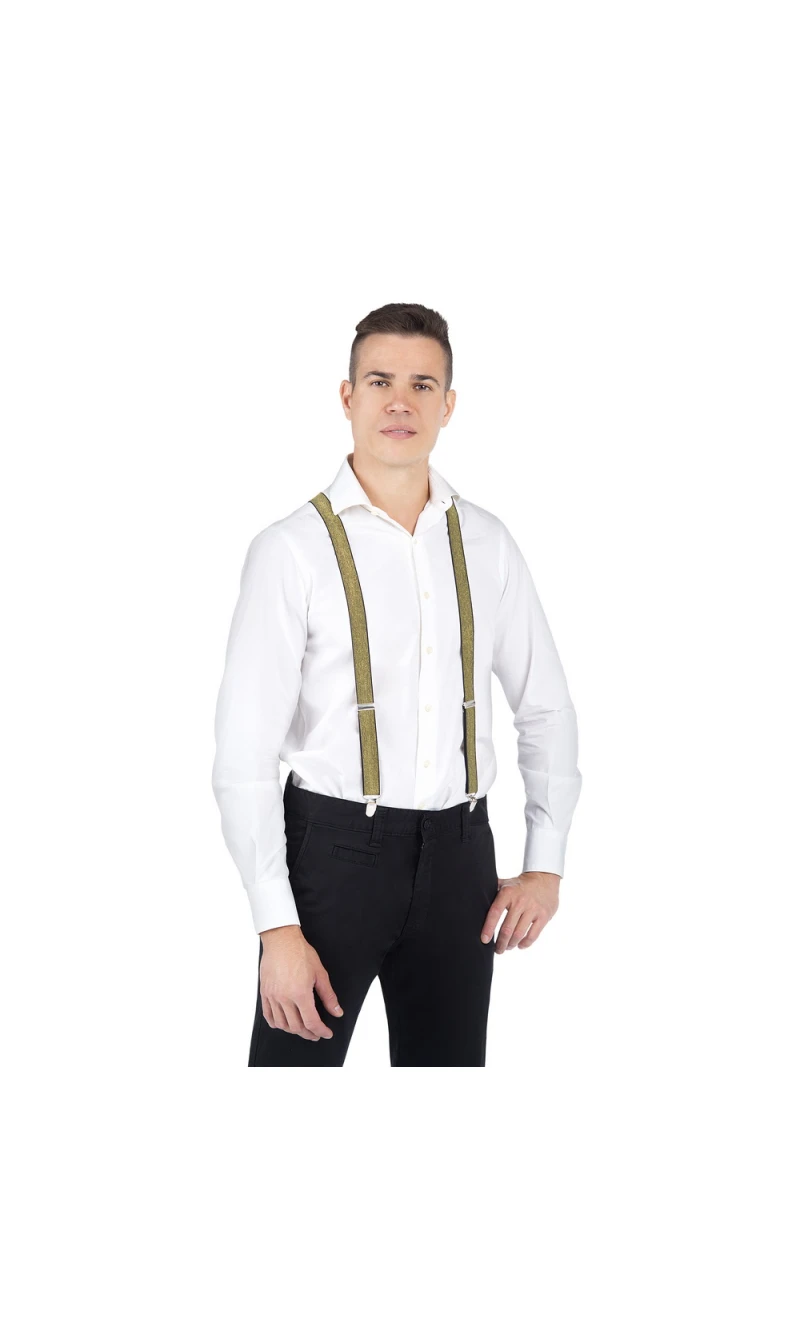 Golden Sparkly Suspenders - One Size