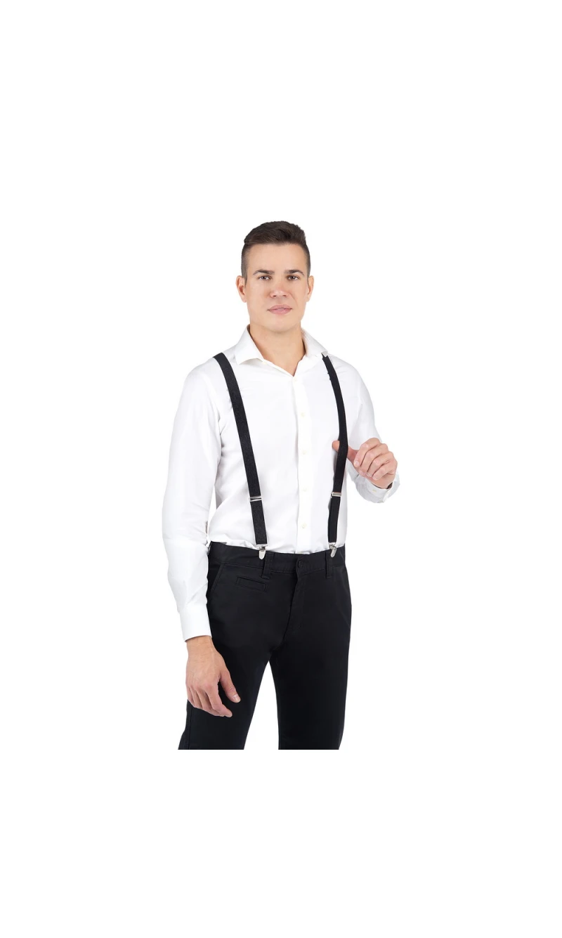 Black Sparkly Suspenders - One Size