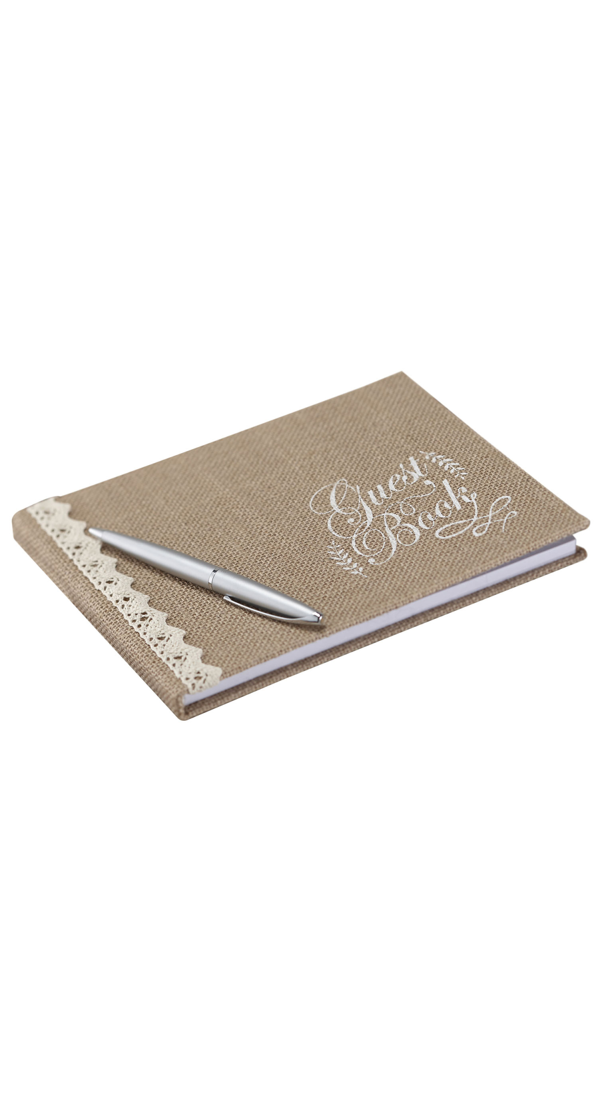 Hessian Burlap Guest Book Vintage Affair - 24cm x 17cm