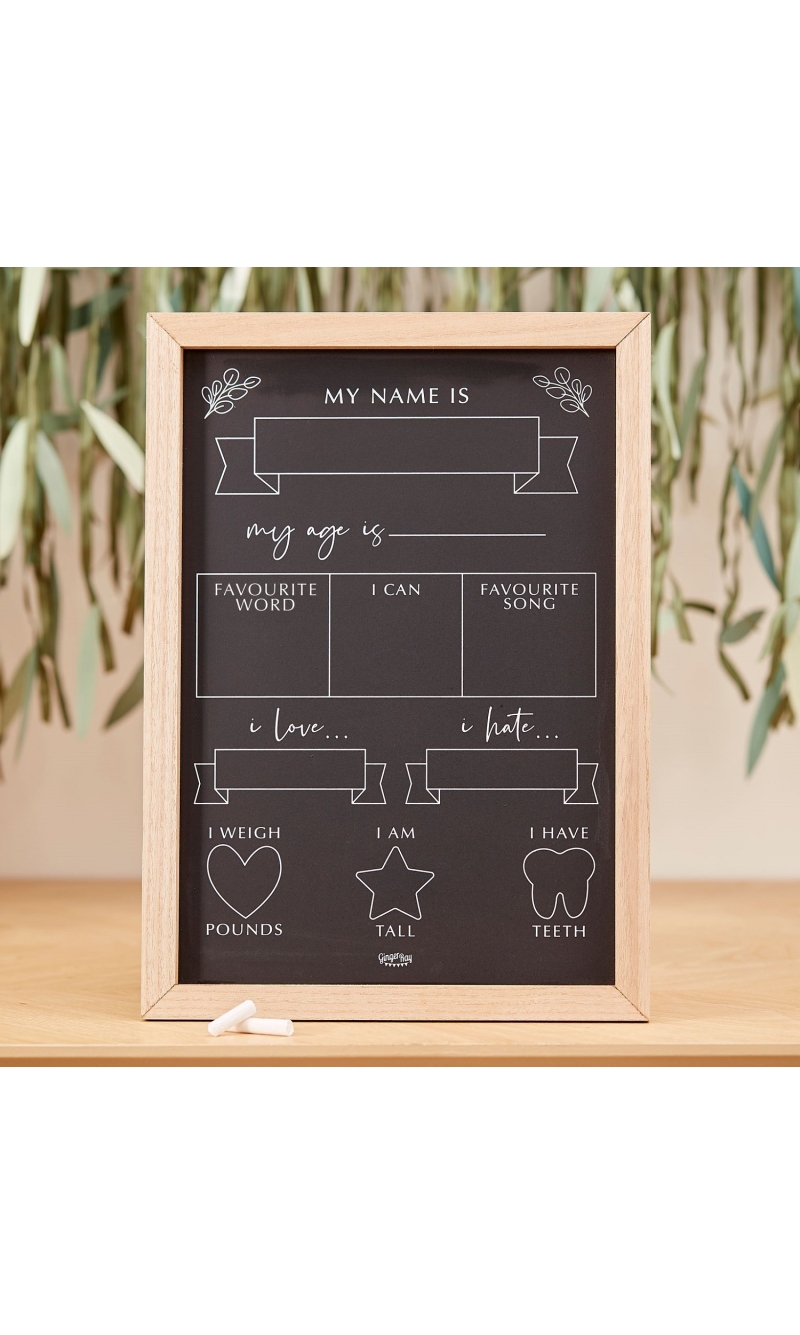 Baby Milestone Chalkboard Sign - 30cm x 42cm