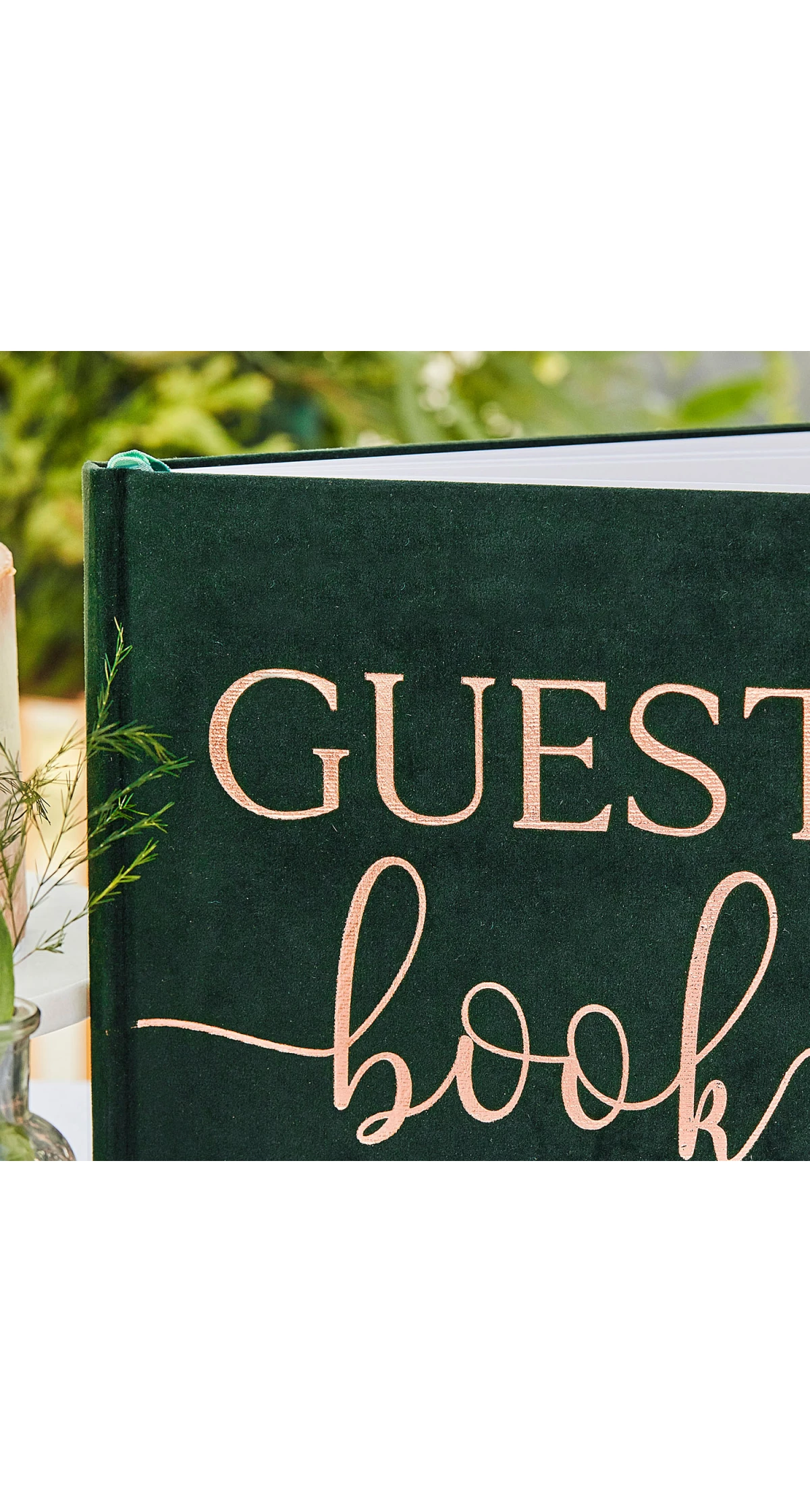 Botanical Wedding (32 Pages) Velvet Guestbook - 21cm x 21cm