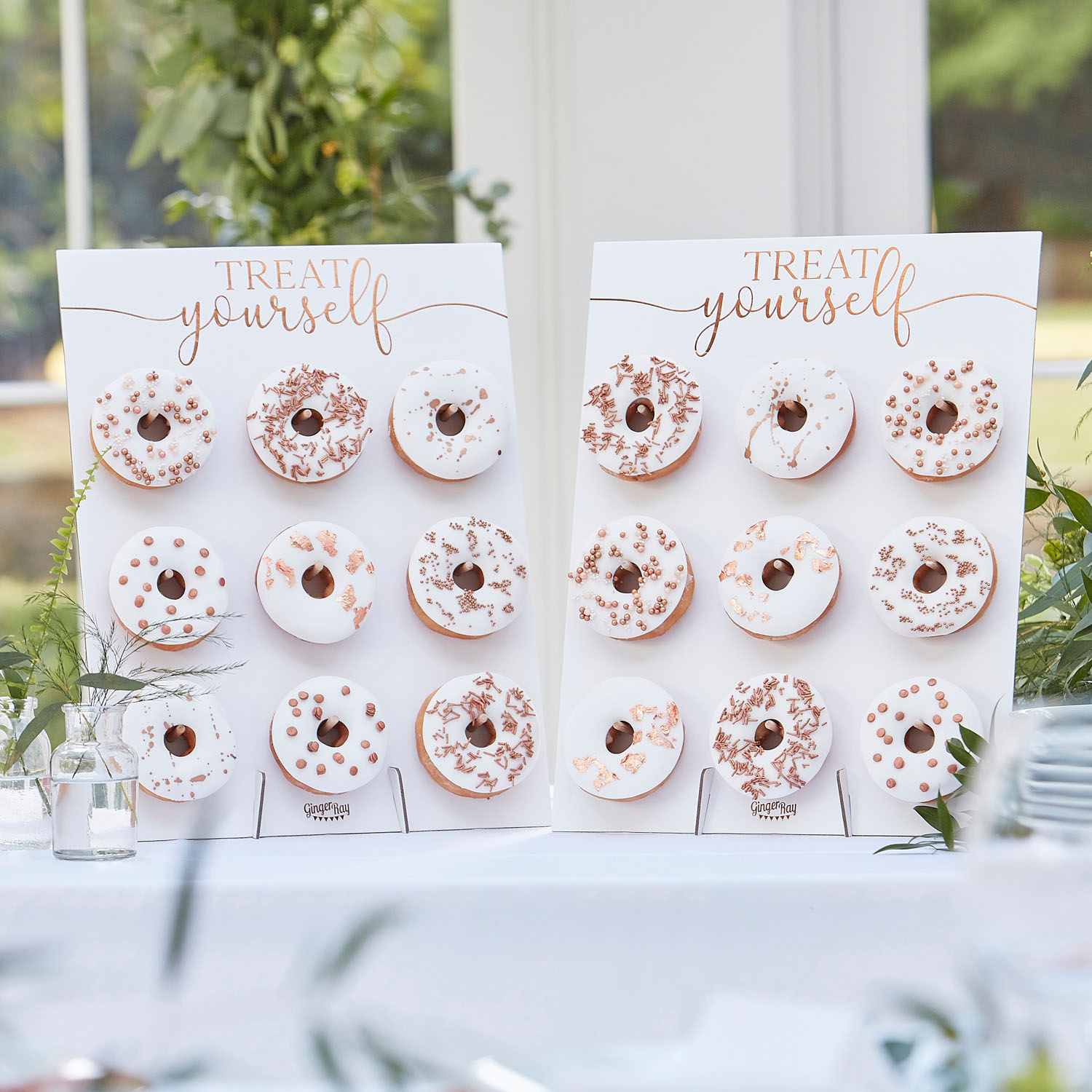 Rose Gold Treat Yourself Double Donut Wall Holders - 42cm x 32cm