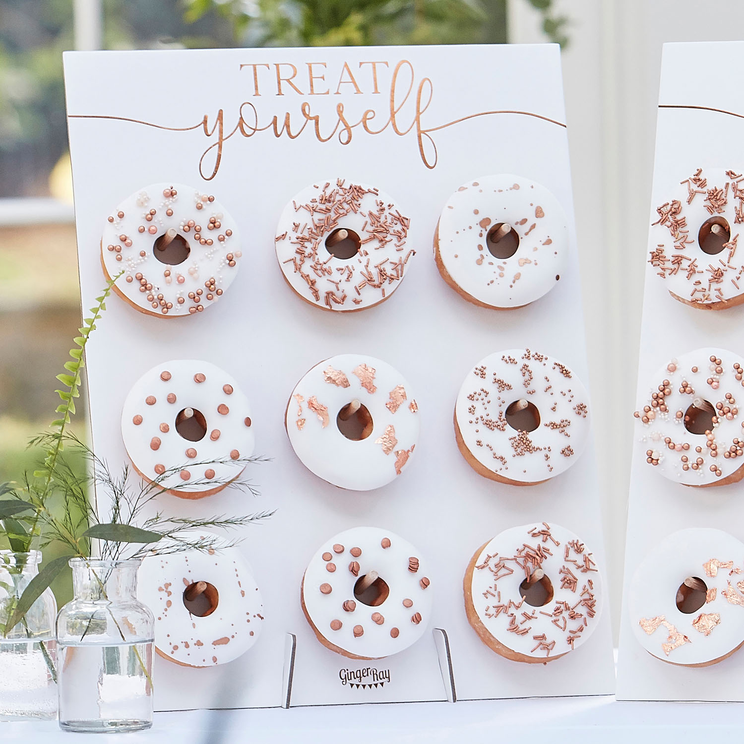 Rose Gold Treat Yourself Double Donut Wall Holders - 42cm x 32cm