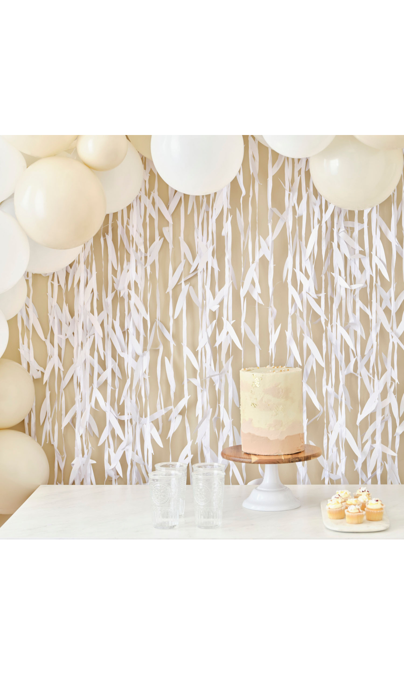 White Leaf Ribbon Backdrop - 100m