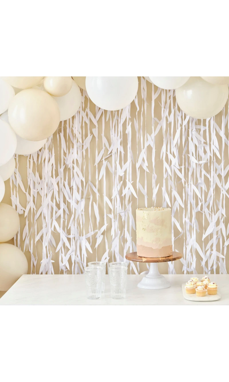 White Leaf Ribbon Backdrop - 100m