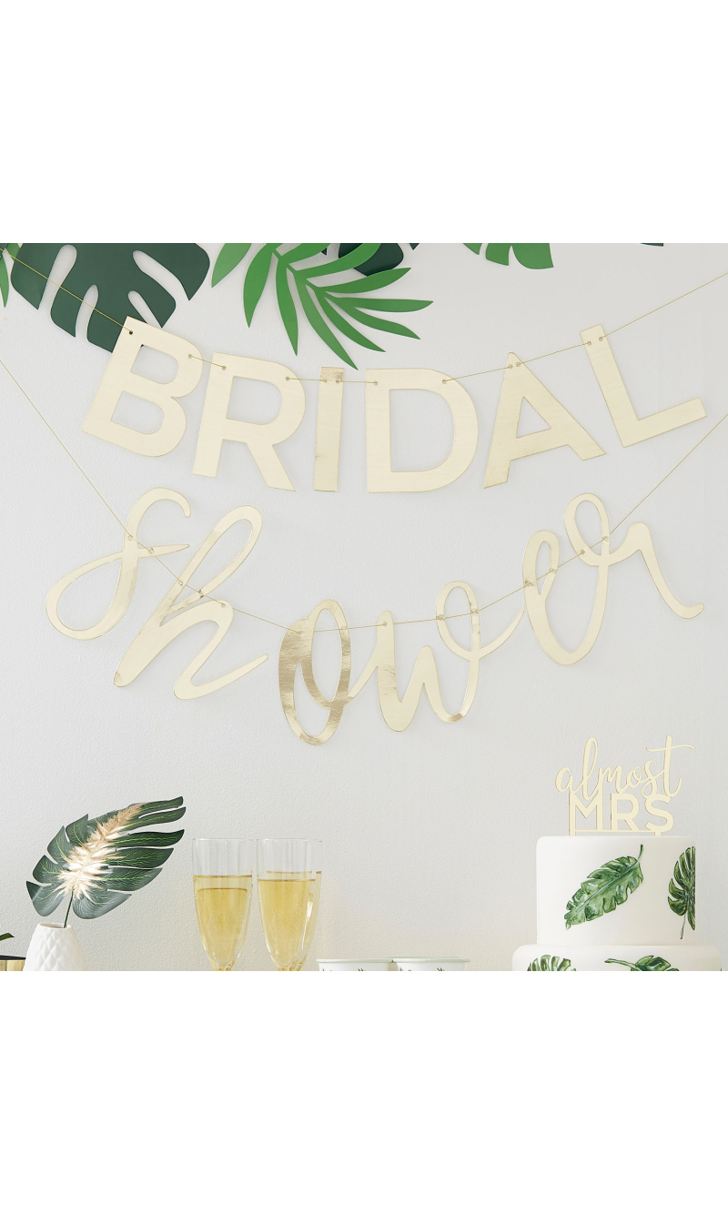 Hen Party Gold Bridal Shower Banner - 2m