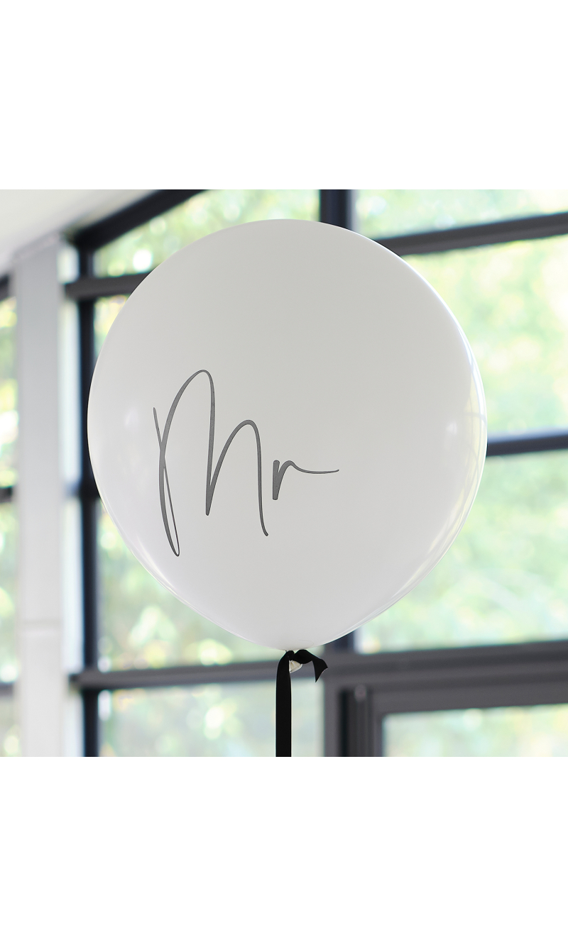 Black & White 36" Latex Balloon ( Mr ) - 1 pk