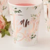 Hen Party Floral Team Bride Cups - 8pk