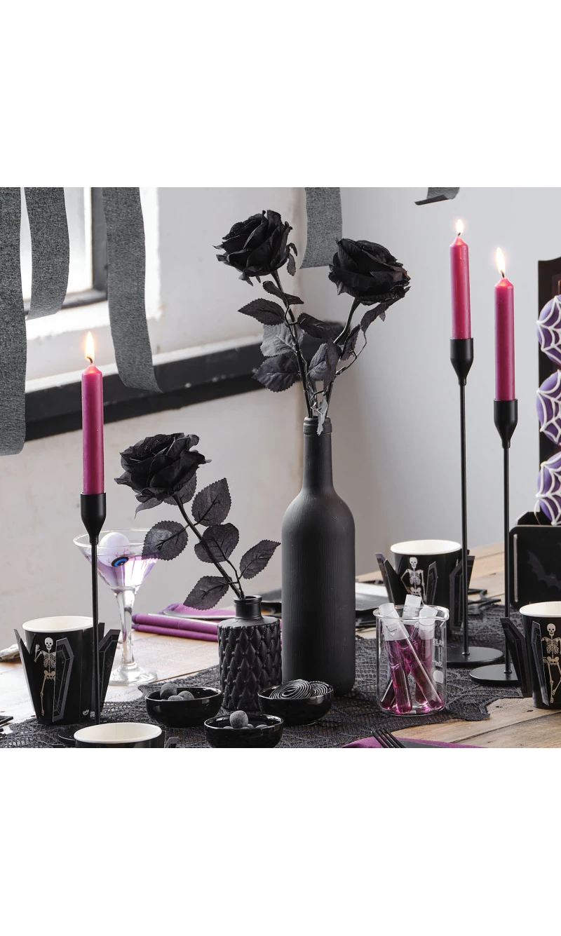 Black Rose Floral Stem Decoration 40cm - 1pk