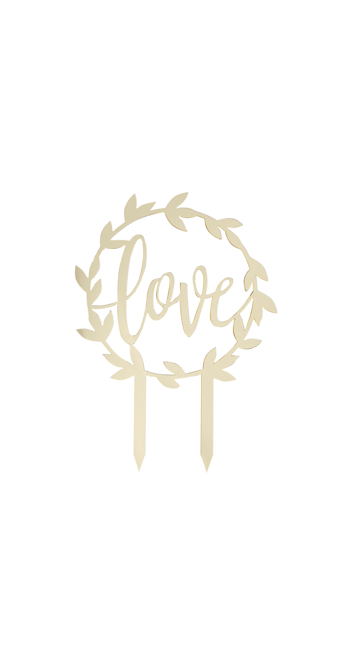 Gold Acrylic Love Wedding Cake Topper - 15cm X 20cm