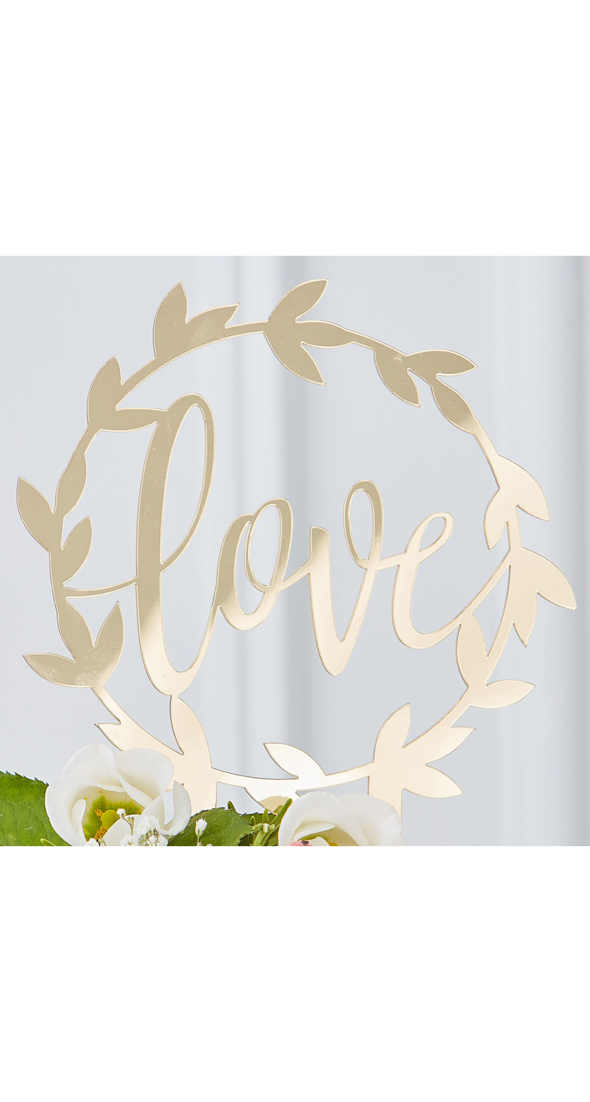 Gold Acrylic Love Wedding Cake Topper - 15cm X 20cm