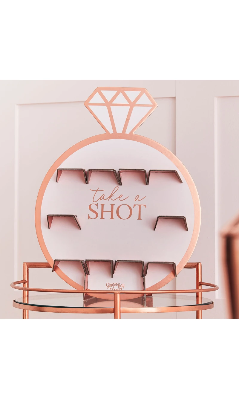Rose Gold Hen Party Drinks Shot Wall - 40cm x 69cm