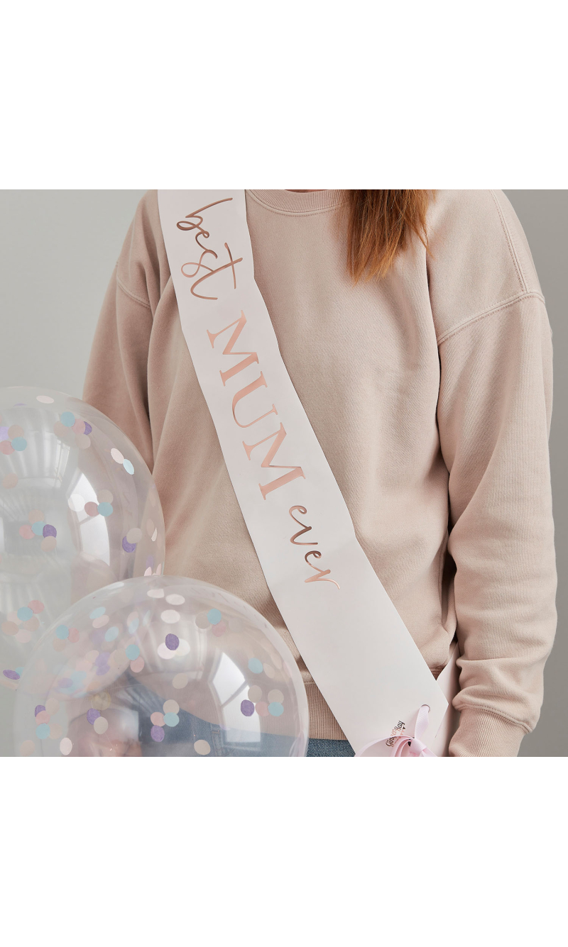 Rose Gold Best Mum Ever Sash - 1.54mt x 9.5cm