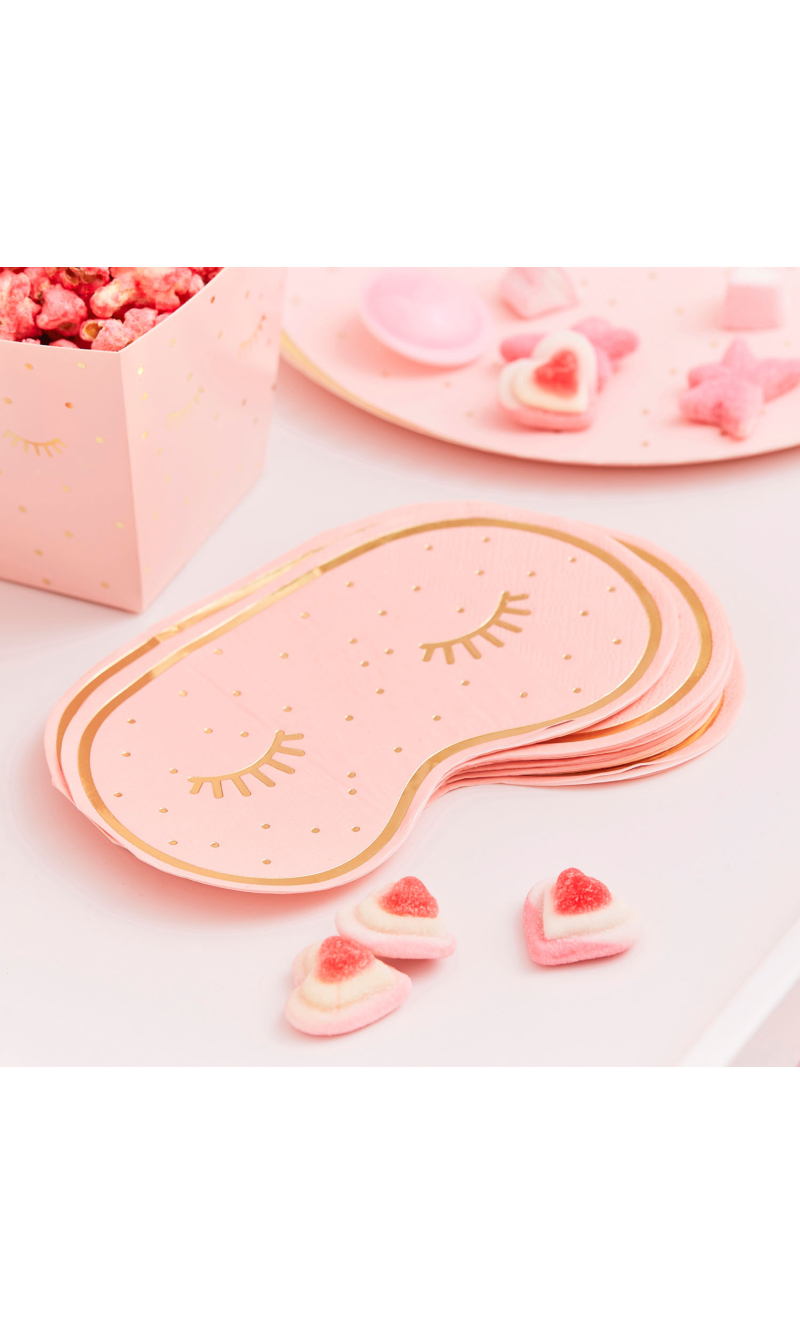 Pink Pamper Party Paper Napkins 16cm x 10cm - 16pk