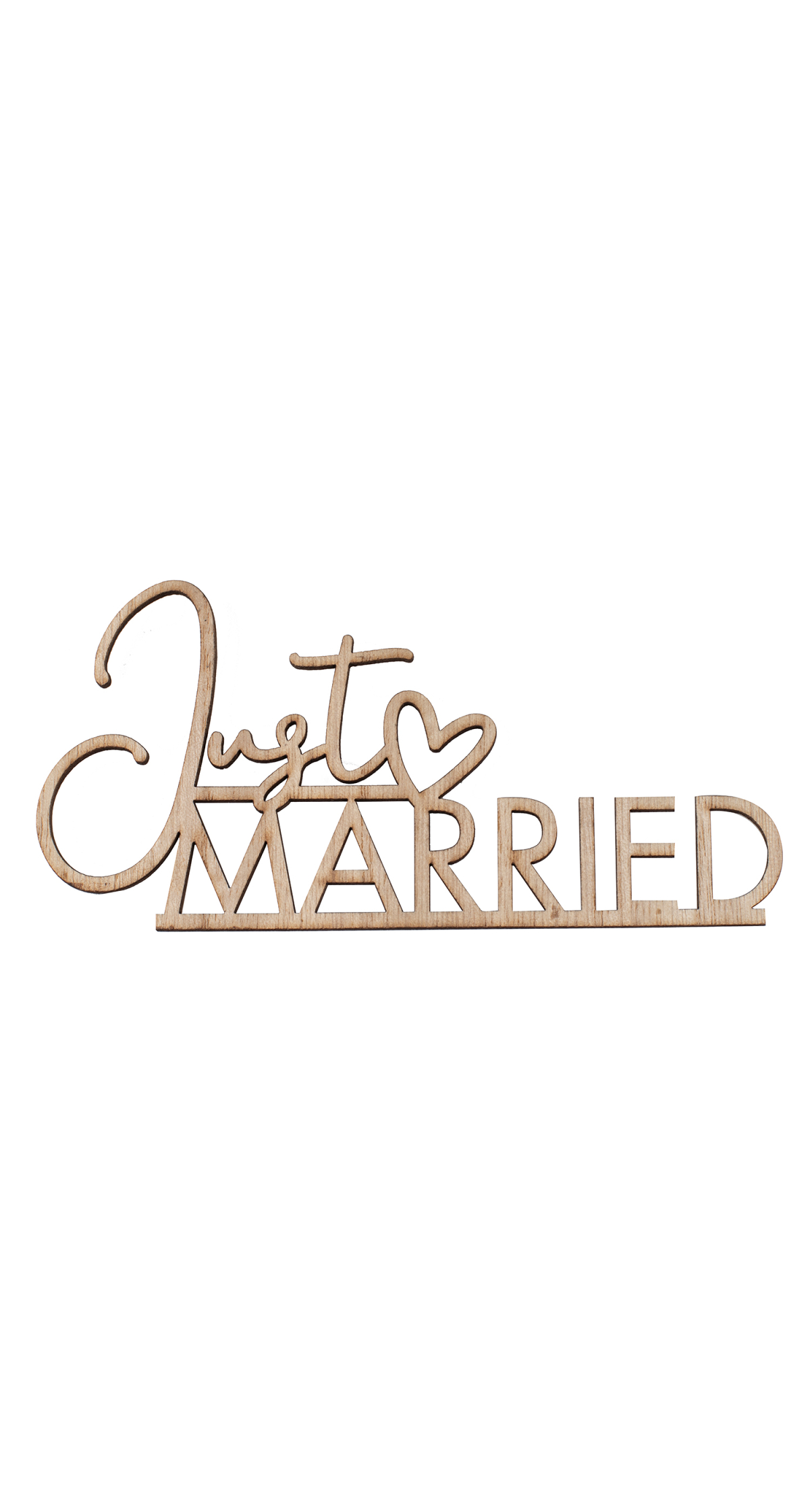 Wooden Just Married Place Setting - 7cm x 14cm