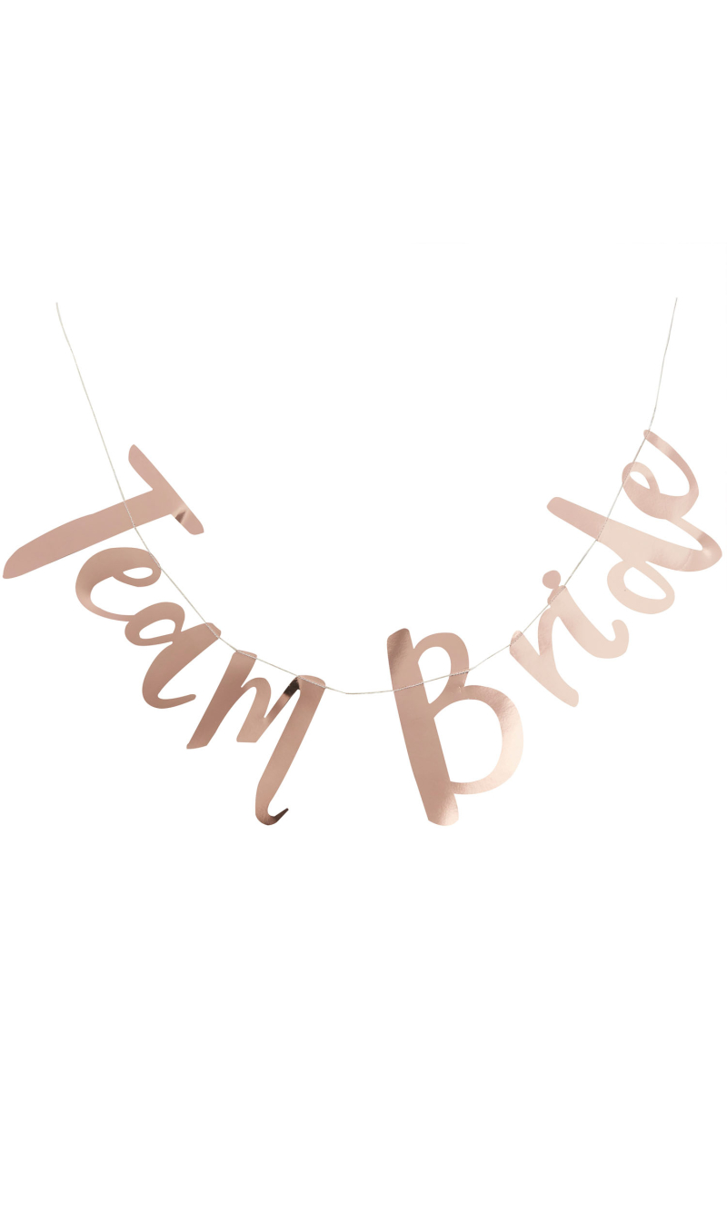 Team Bride Rose Gold Hen Party Bunting Banner - 1.5m