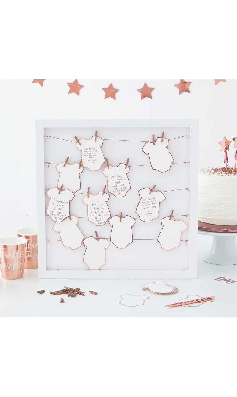 Babygrow Frame Baby Shower Guest Book - 40cm x 40cm