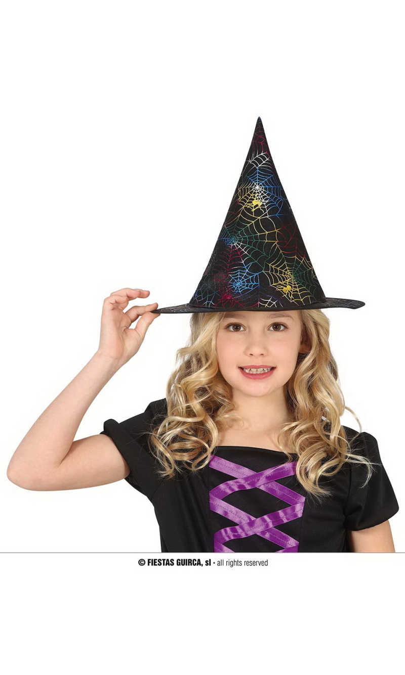 Witch Hat With Spiderweb - Child One Size