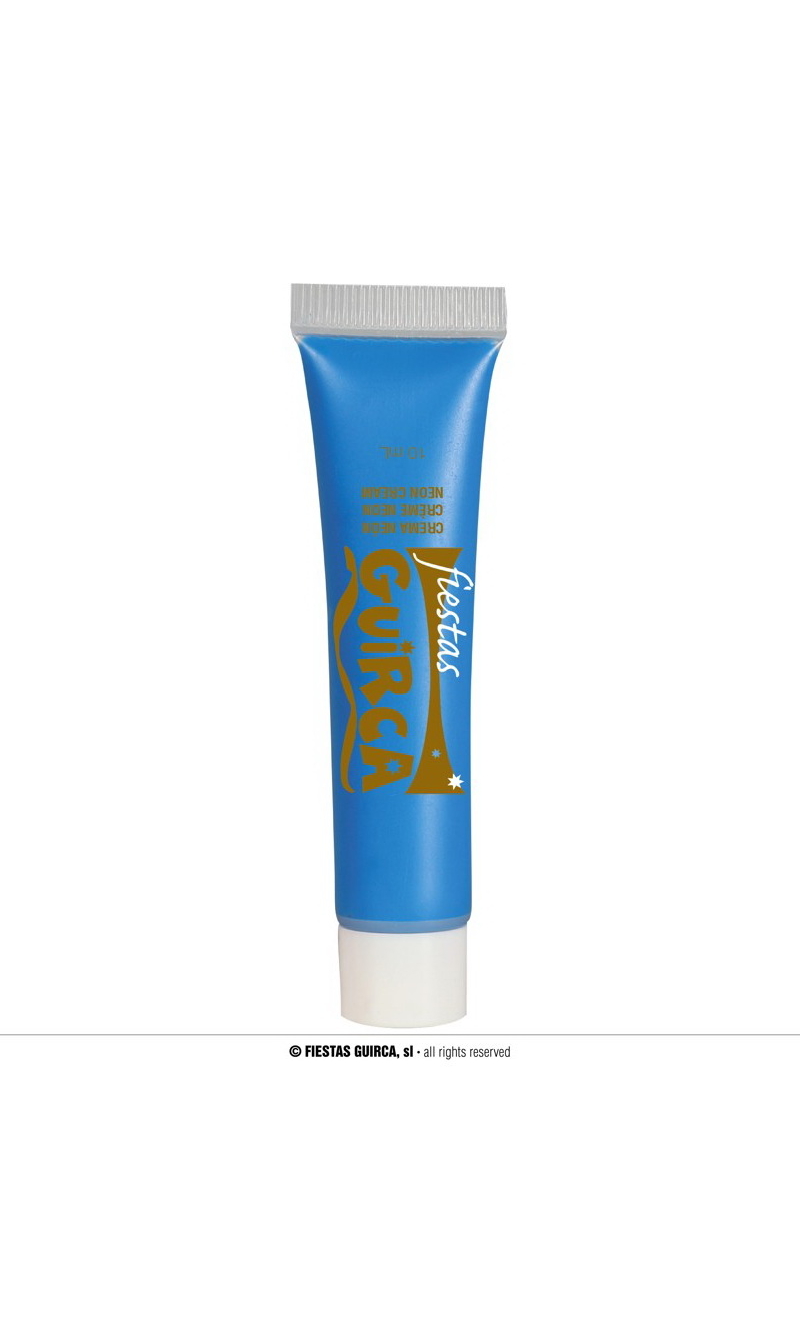Neon UV Cream Face & Body Paint Tube 10ml - Blue