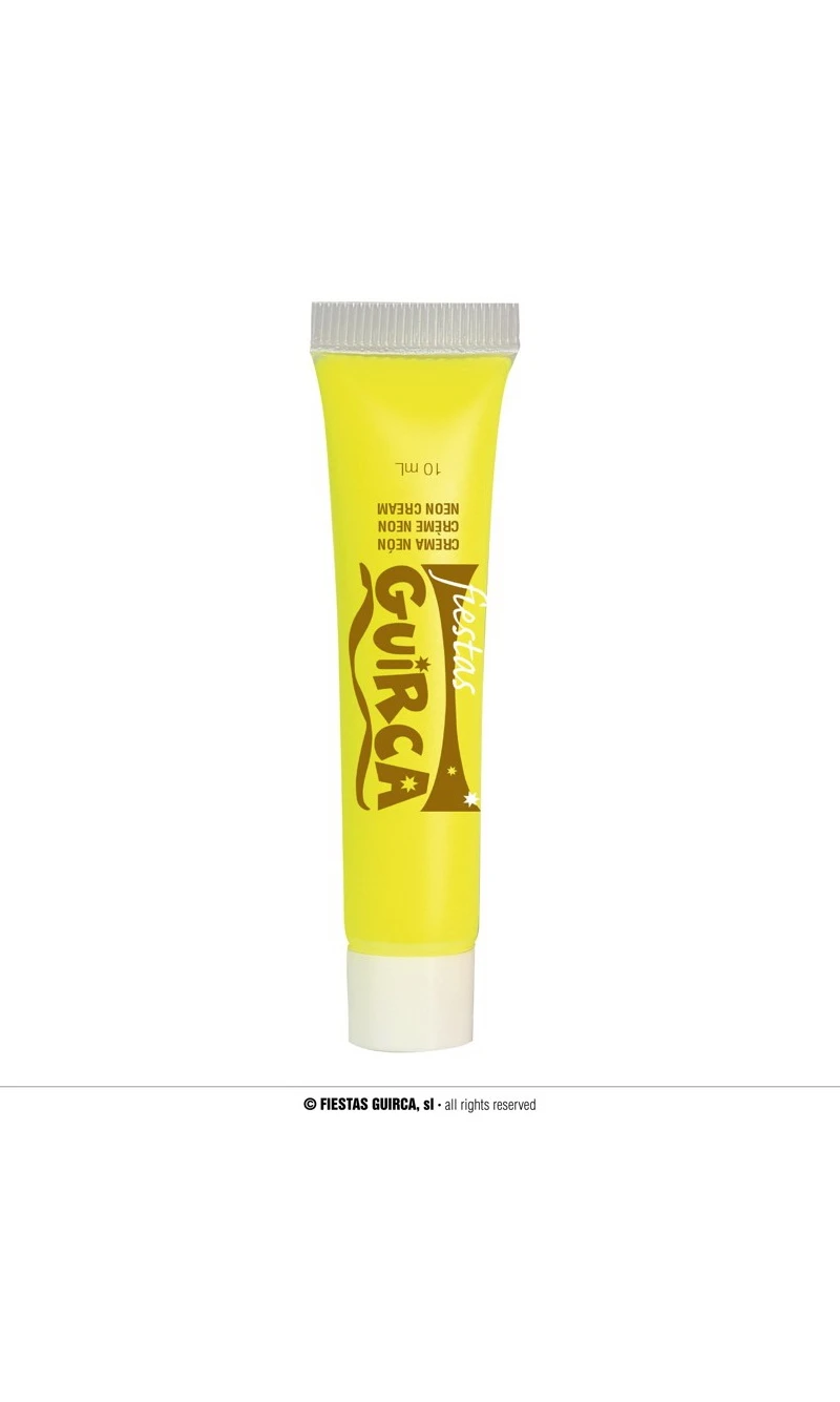 Neon UV Cream Face & Body Paint Tube 10ml - Yellow
