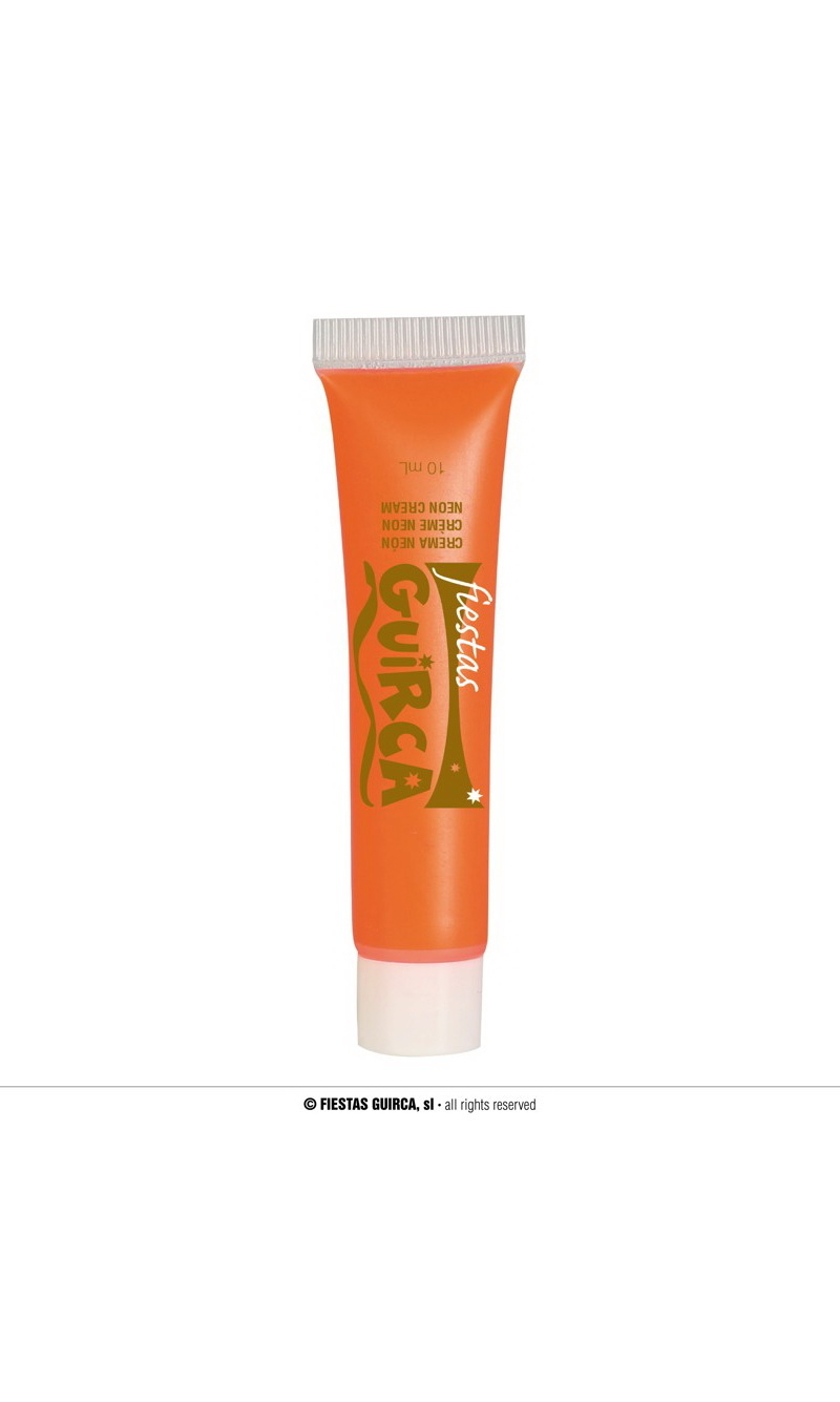 Neon UV Cream Face & Body Paint Tube 10ml - Orange