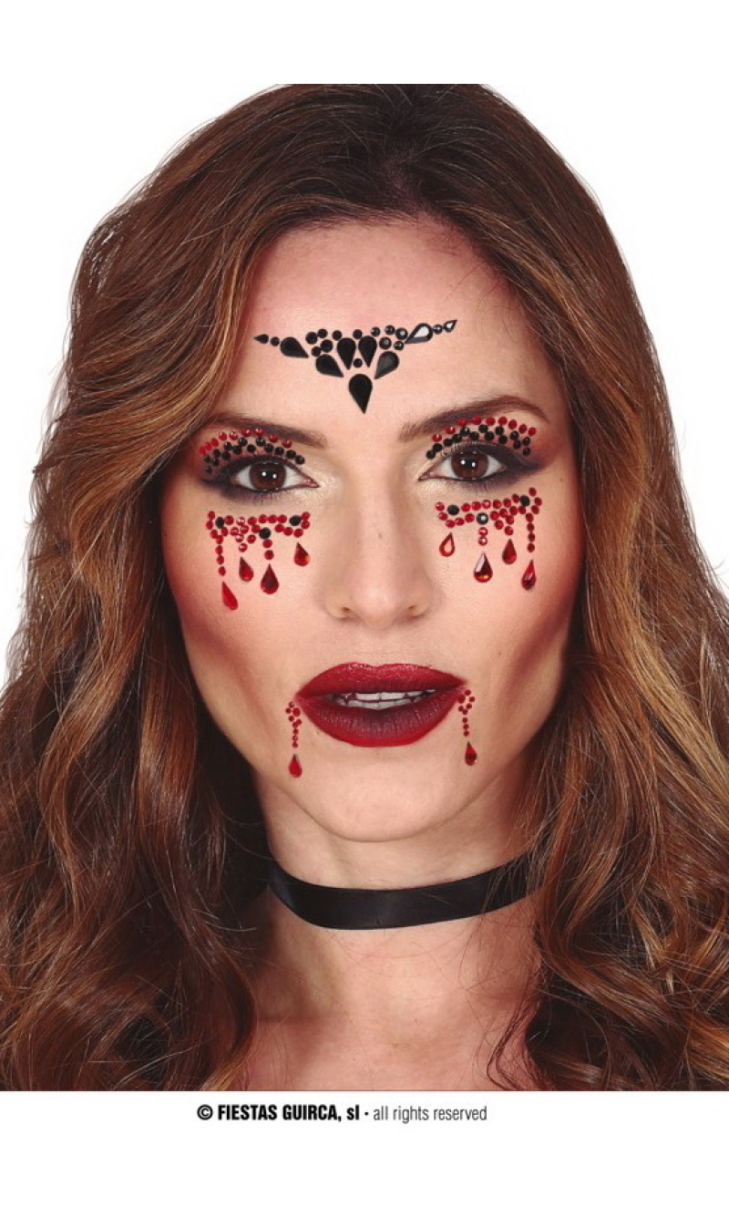 Adhesive Face Gems Vampire Set