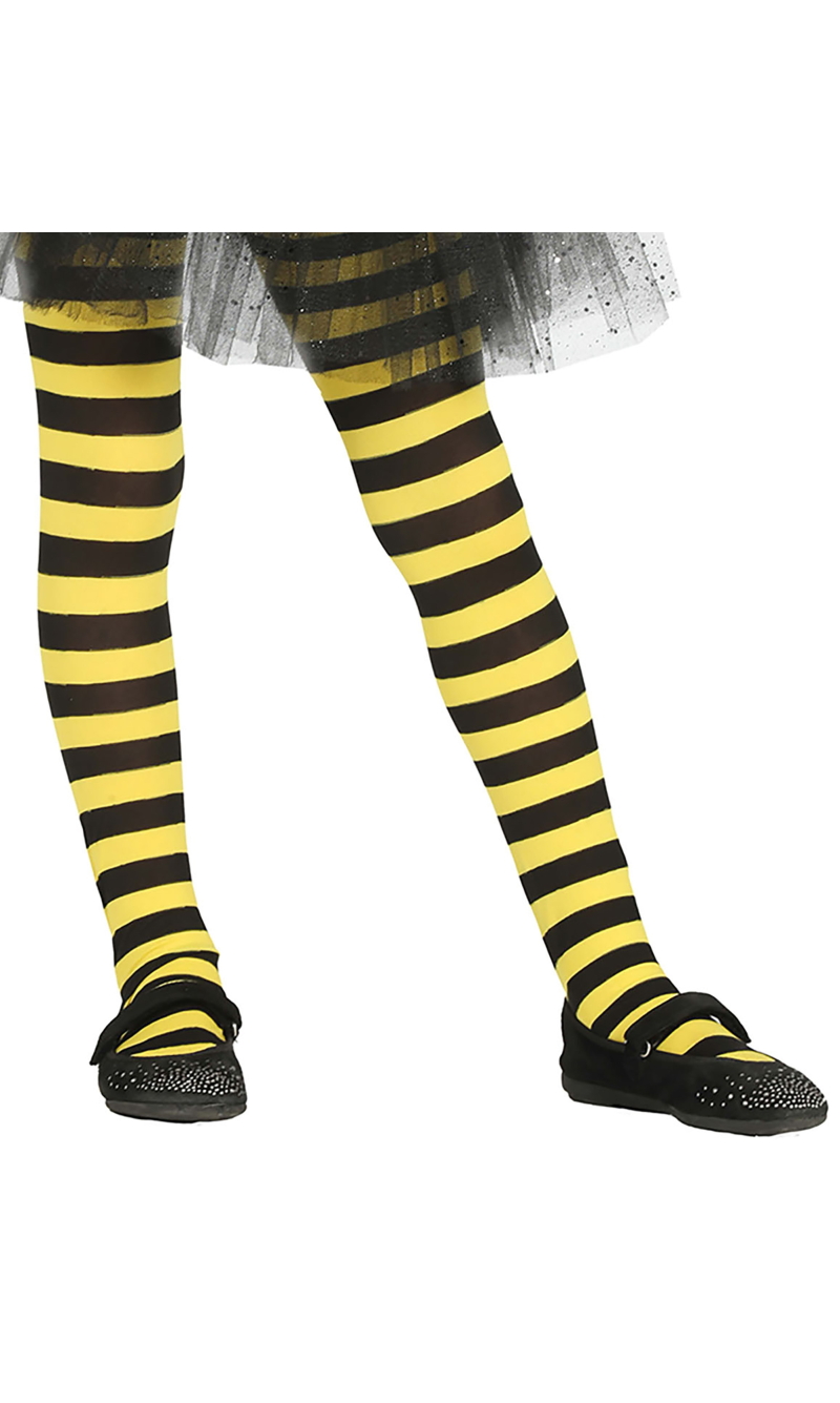 Yellow Striped Tights - Age 7 to 12 Years