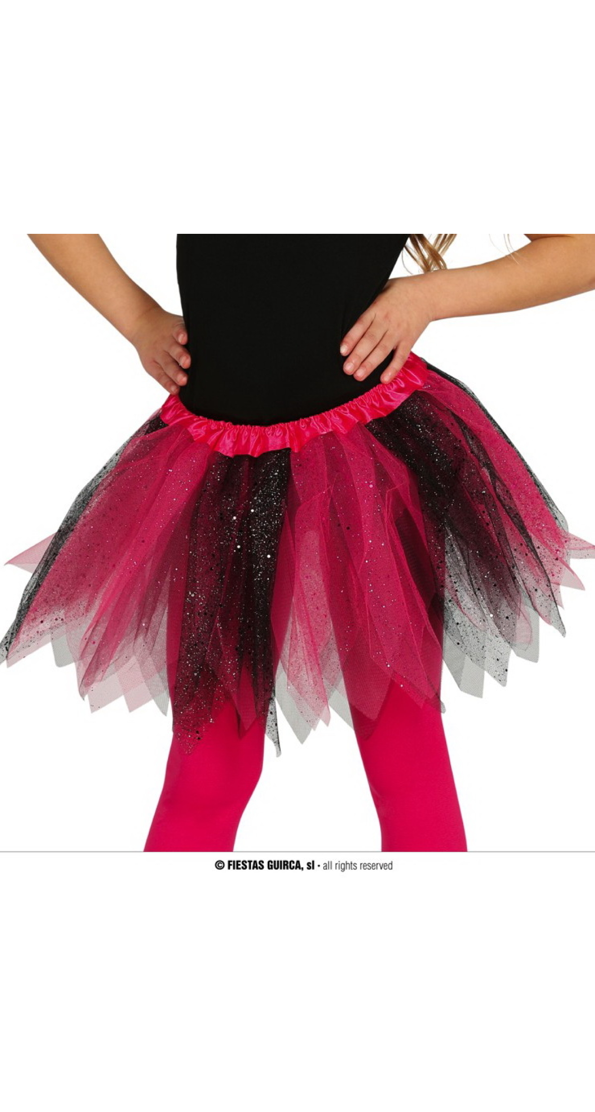Child  Glossy Black/Pink Tutu 30cm - Child One Size