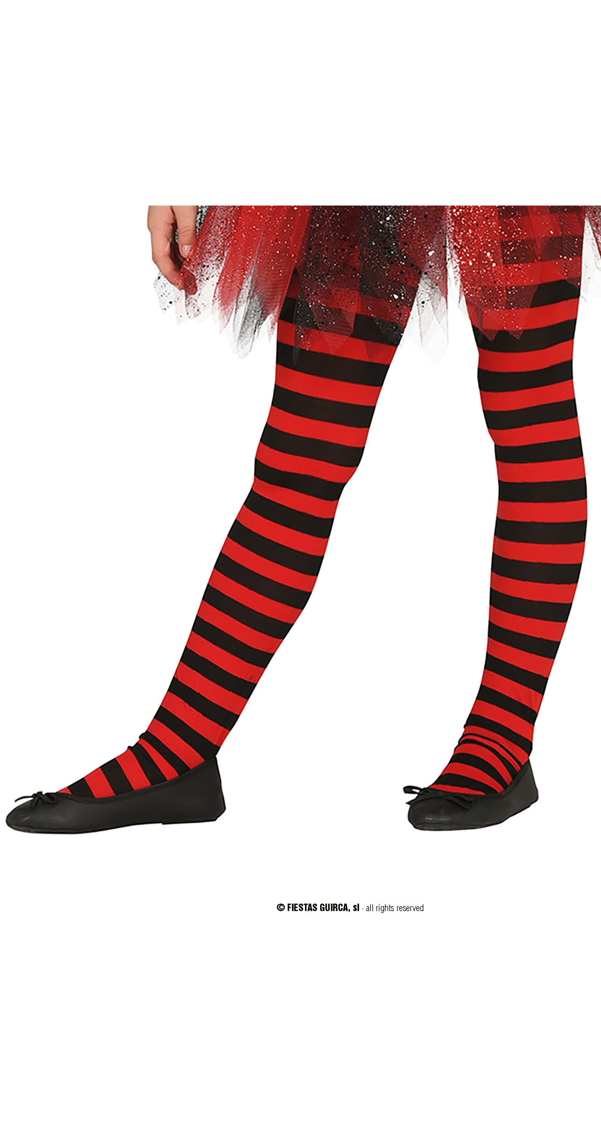 Child Red Striped Tights - Age 3 to 6 Years