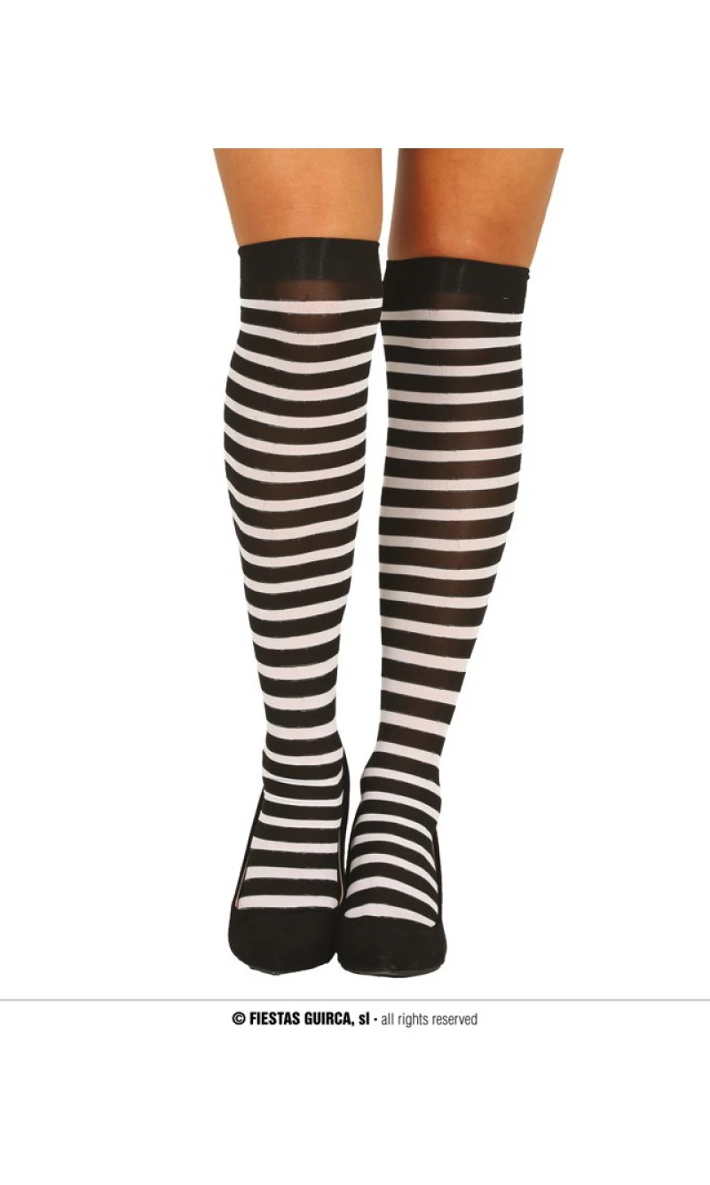 Black-White Striped Stockings
