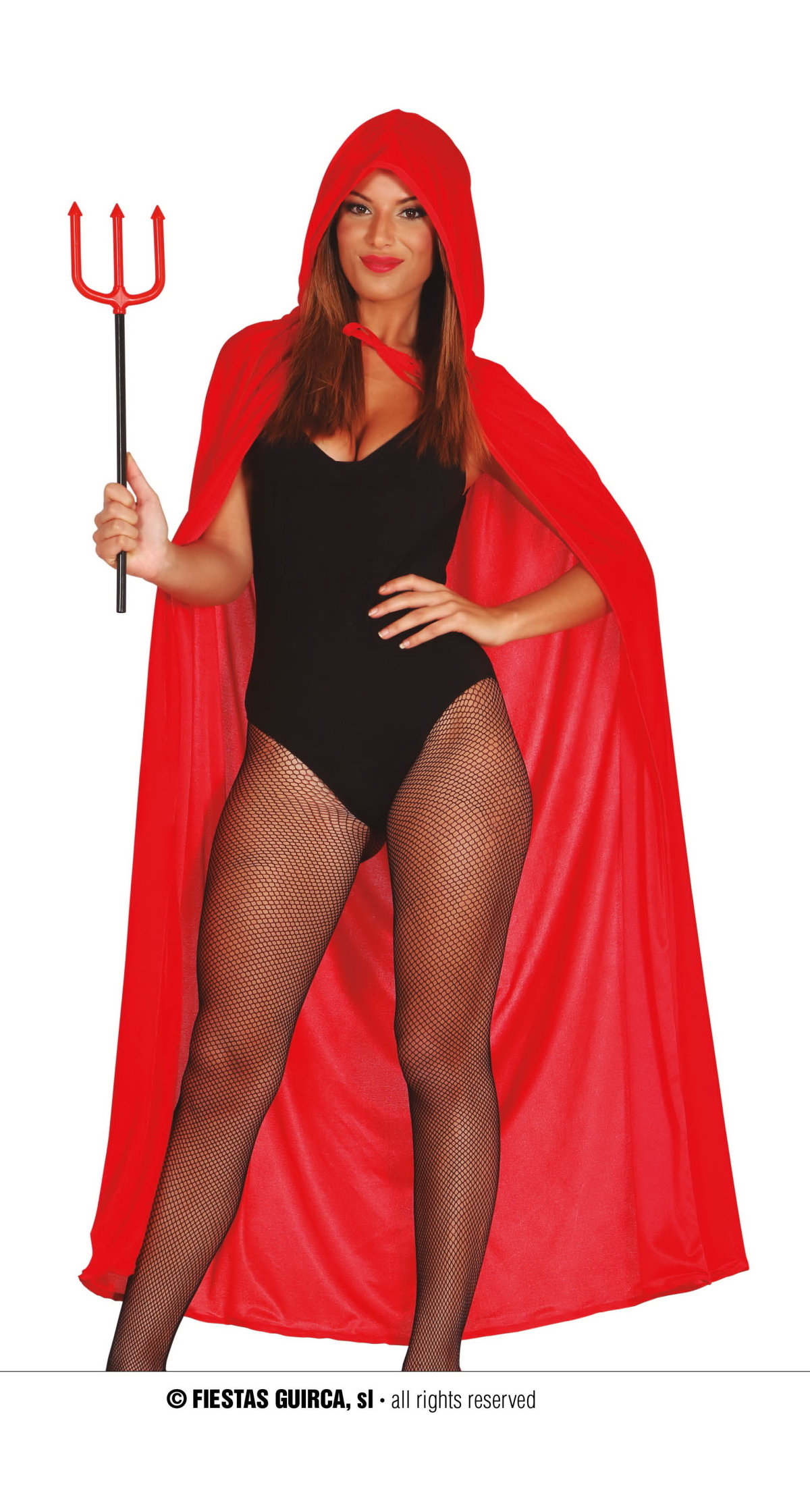 Red Velvet Cape With Hood 130cm